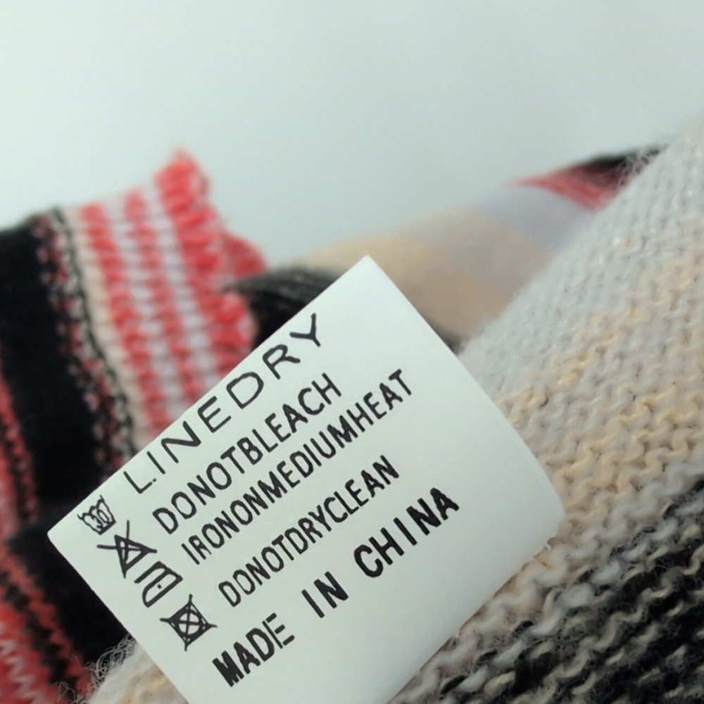 Wicked AF Manon Striped Multicolor Women's Tassel Hem Cardigan L - Picture 8 of 8